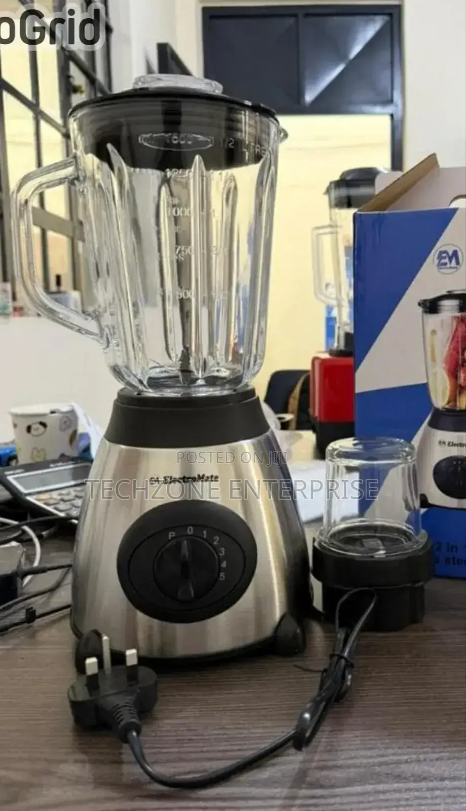 Electromate Powerful 2 in 1 Blender With Glass Jar - 1.5l ;