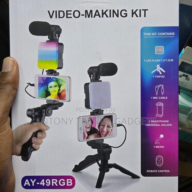 Rgb Video Making Kit – Ay-49 With Phone Holder & Mic