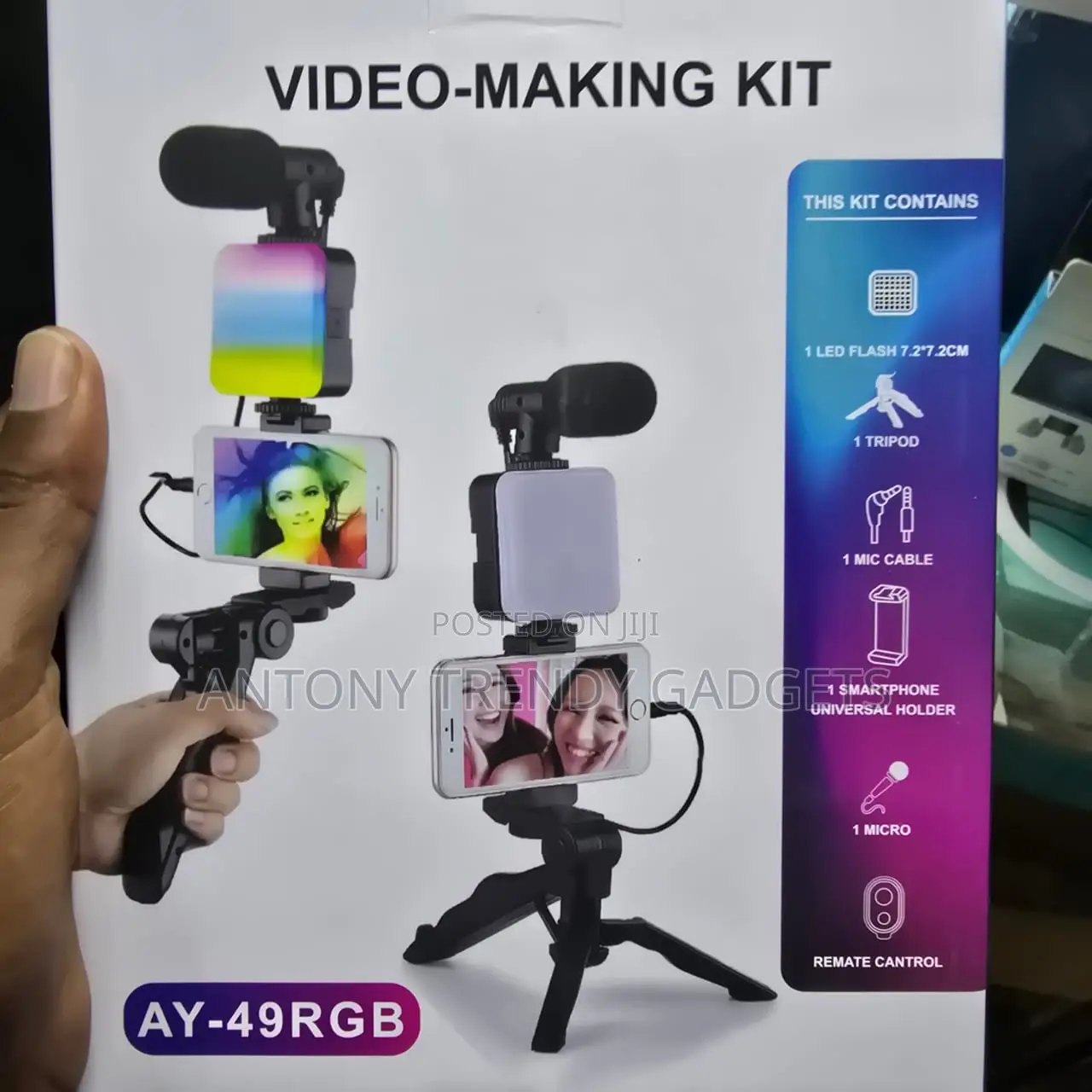 Smartphone Video Kit – Ay-49 Led, Mic & Tripod Combo