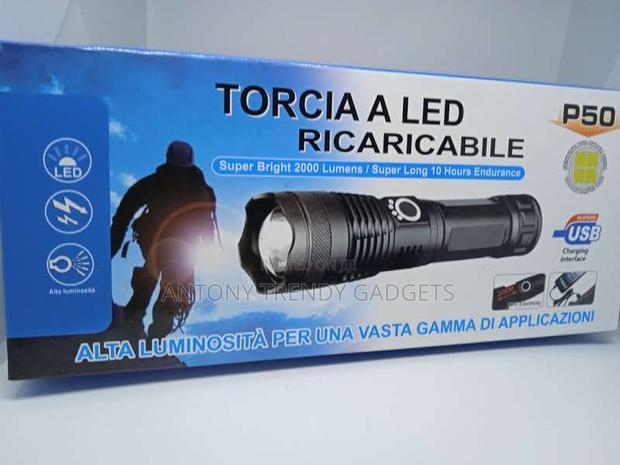 P50 Led Torch – Super Bright 2000 Lumens, Rechargeable - main view