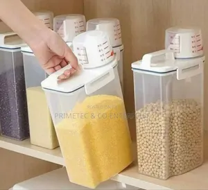 Cereal Storage Container With Measuring Cup and Handle