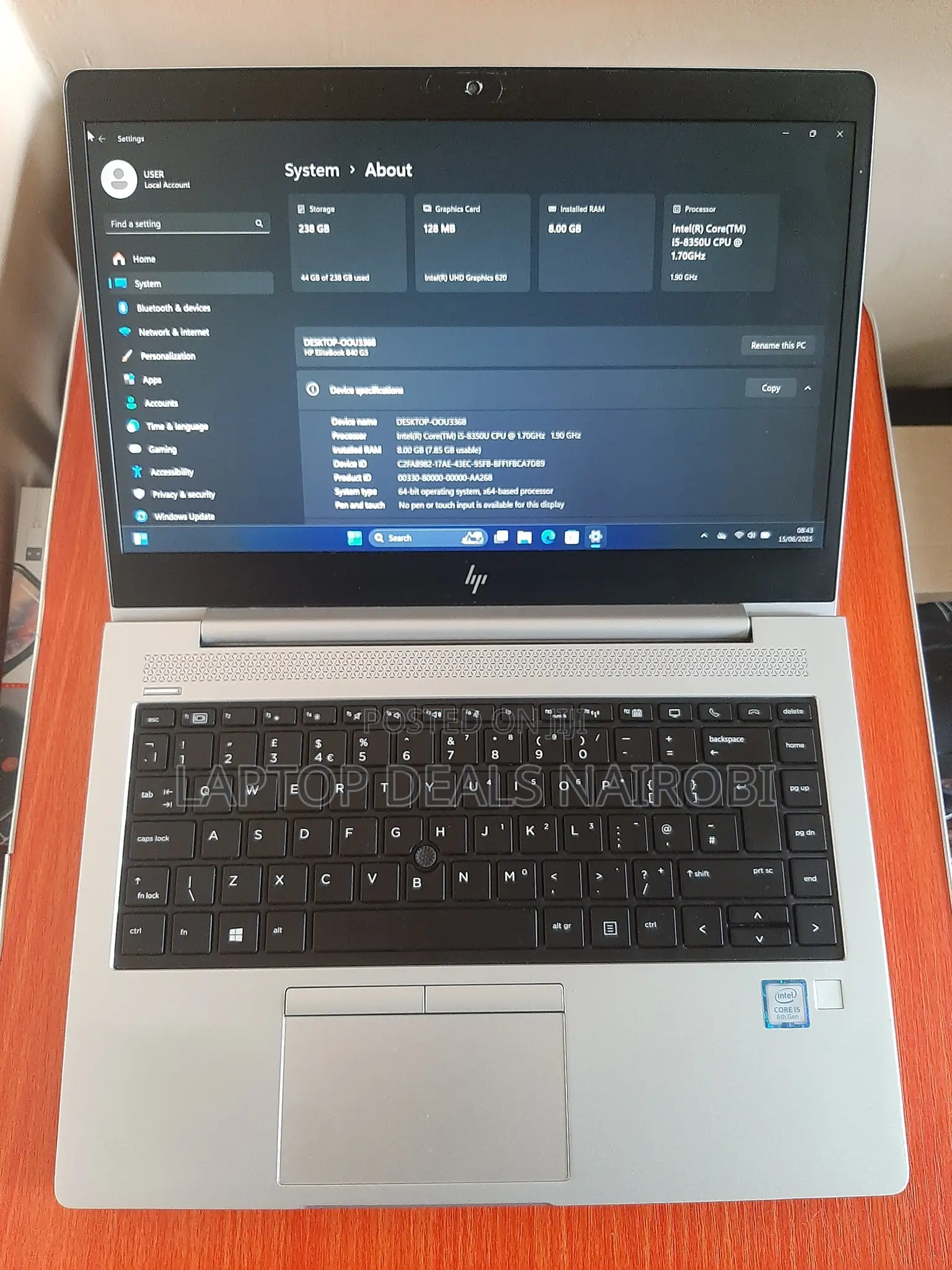 Laptop HP EliteBook 840 G5 8GB Intel Core I5 SSD 256GB