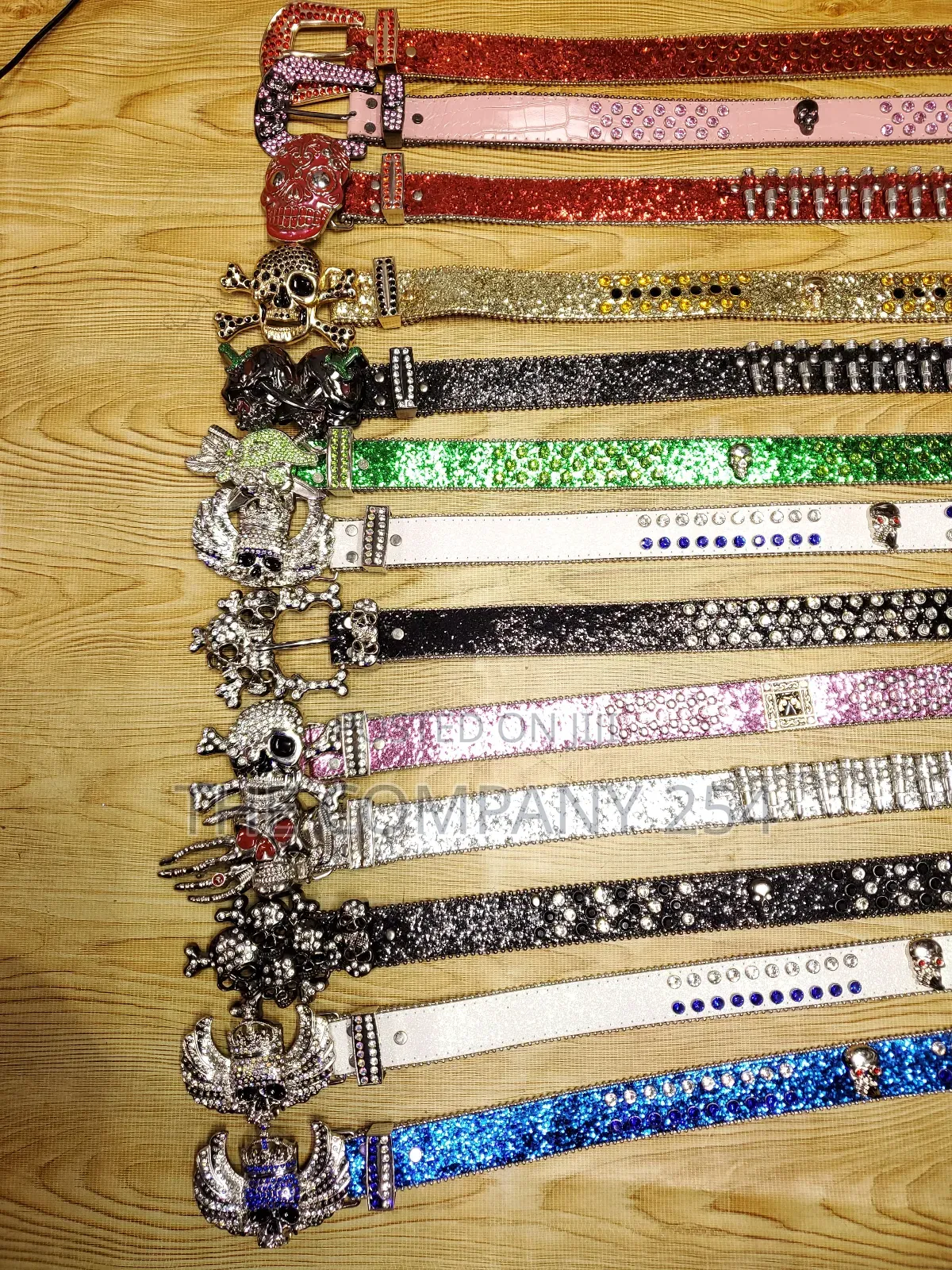 Quality Hip Hop Iced Gold Silvered Gothac Skull Iced Belts
