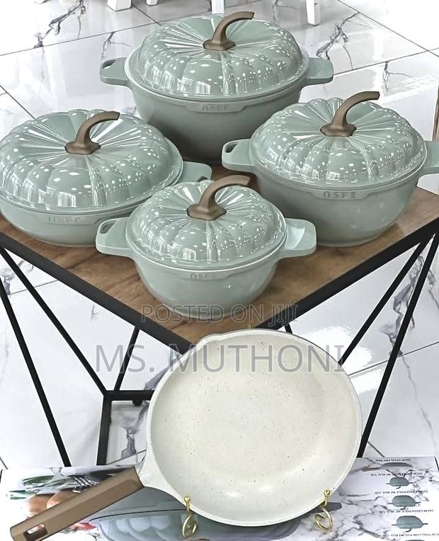 Original Quality 9pcs Pumpkin Granite Pots Set - main view