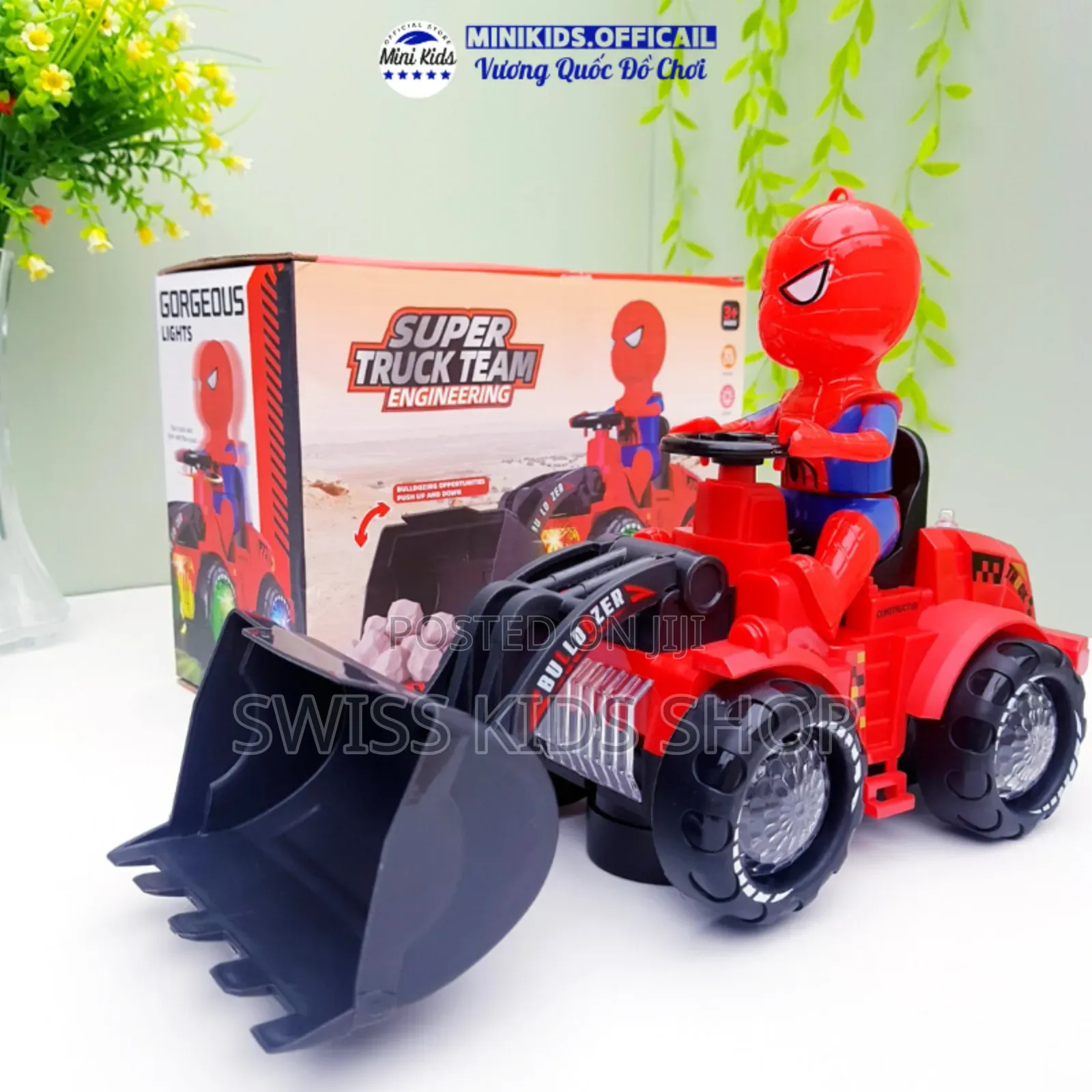 Spiderman Toy Bulldozer Truck / Battery Toy Cars
