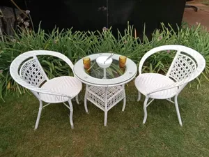 Serene Outdoor Balcony Chair Table Set (White)