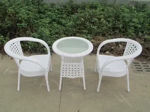 Serene Outdoor Balcony Chair Table Set (White)