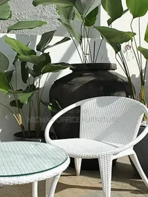 Serene Outdoor Balcony Chair Table Set (White)