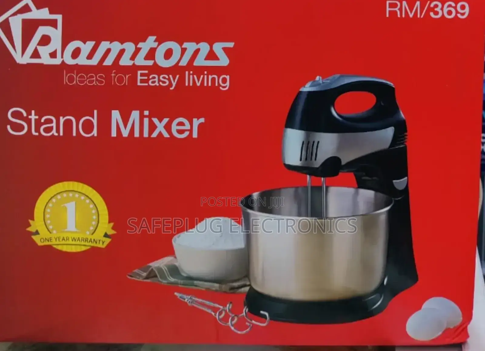 Stand Mixer ( Ramtons) 4.3litres, 5 Speed + Turbo
