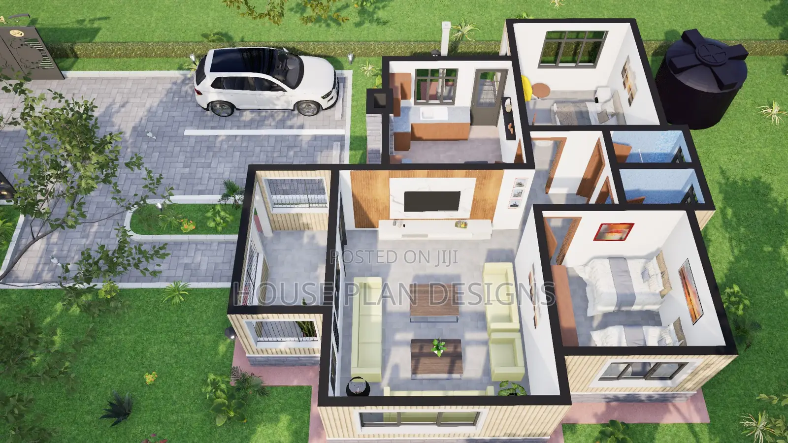 2 Two Bedroom House Plan ,4 Bedroom Plan , Architect