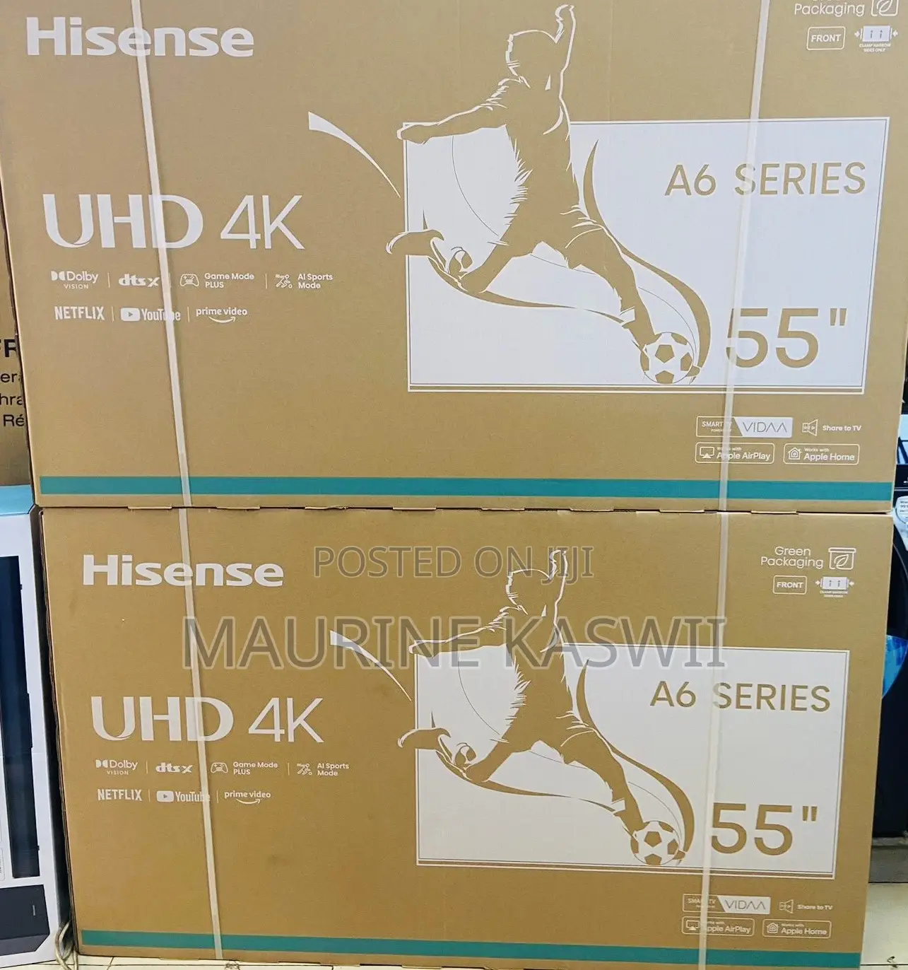 Hisense 55” Inch Uhd Vida 55 A6nken(2 Years )