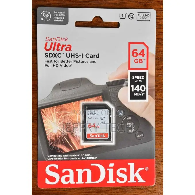 Sandisk 64gb Ultra SDXC Uhs-I Memory Card - 140mb/S