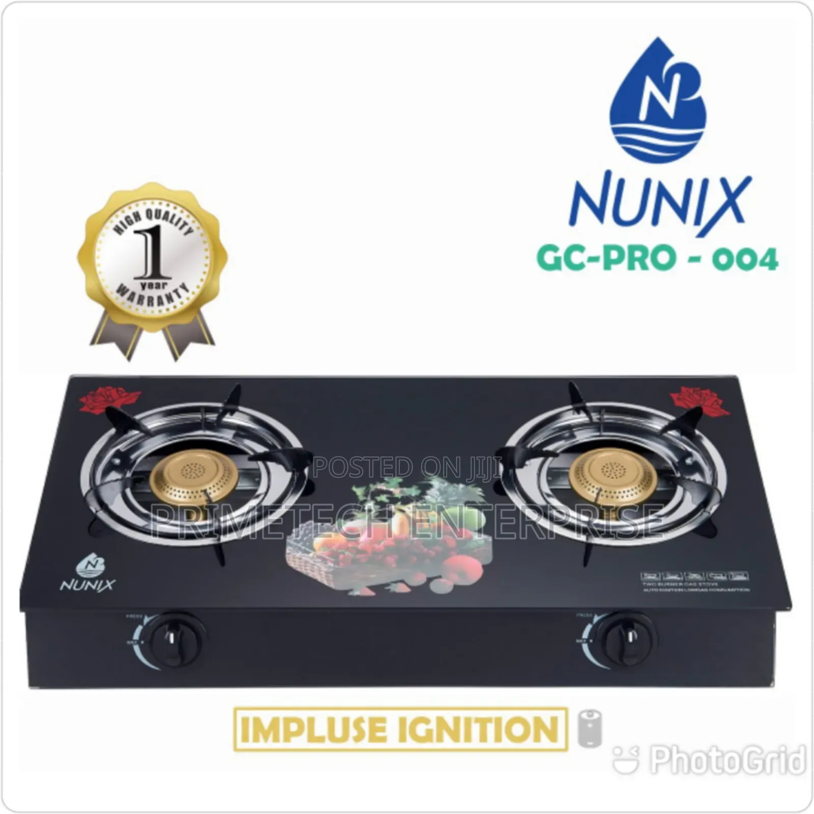 Nunix Gc Pro Glass Double Burner Cooker