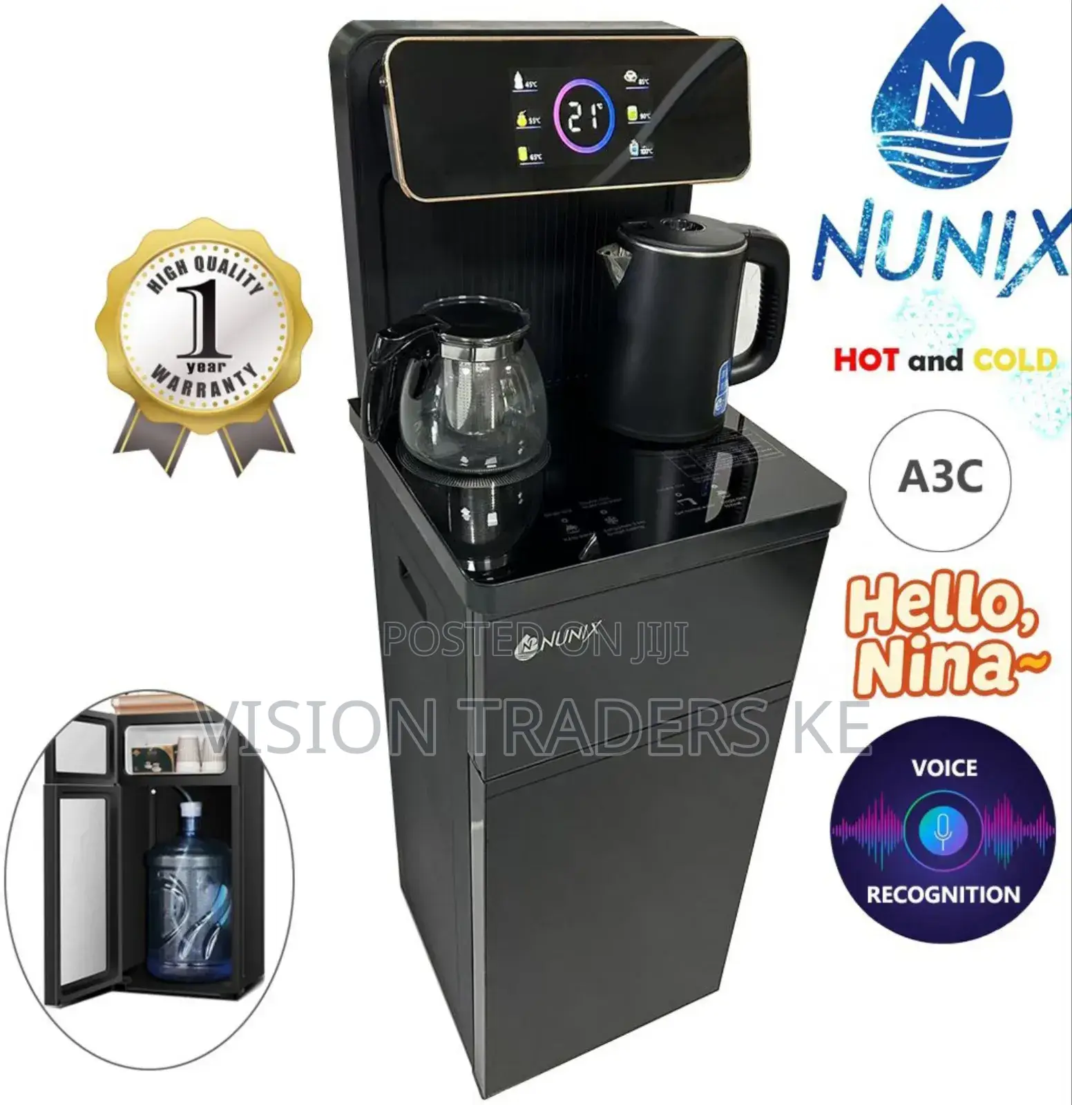 Nunix A3c Hot Cold Bottom Load Dispenser,Voice Recognition
