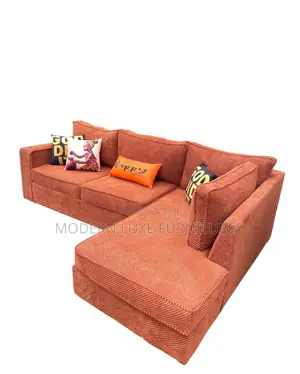 Brown L Shaped Sofa