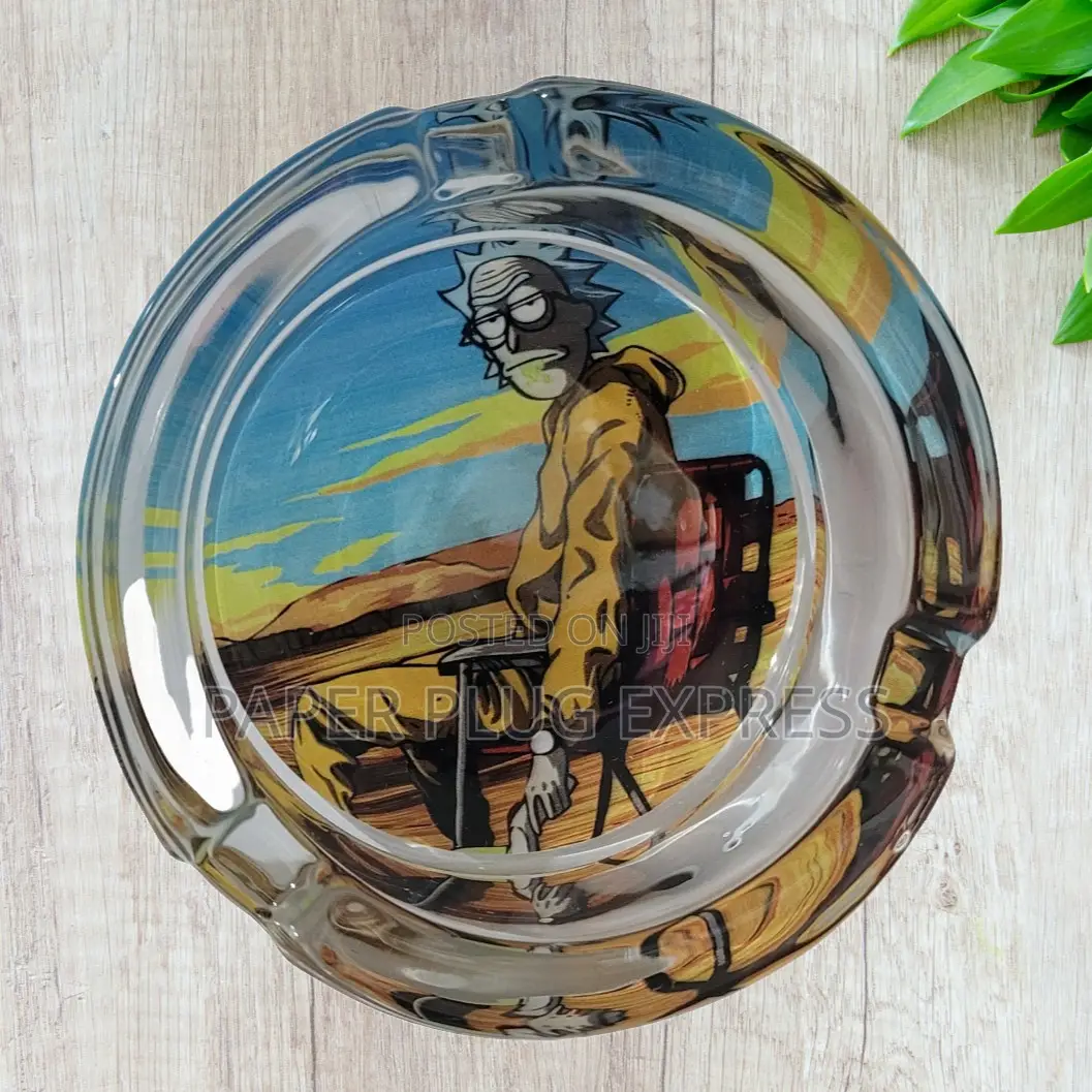 Rick And Morty Art Round Glass Ashtray 85mm