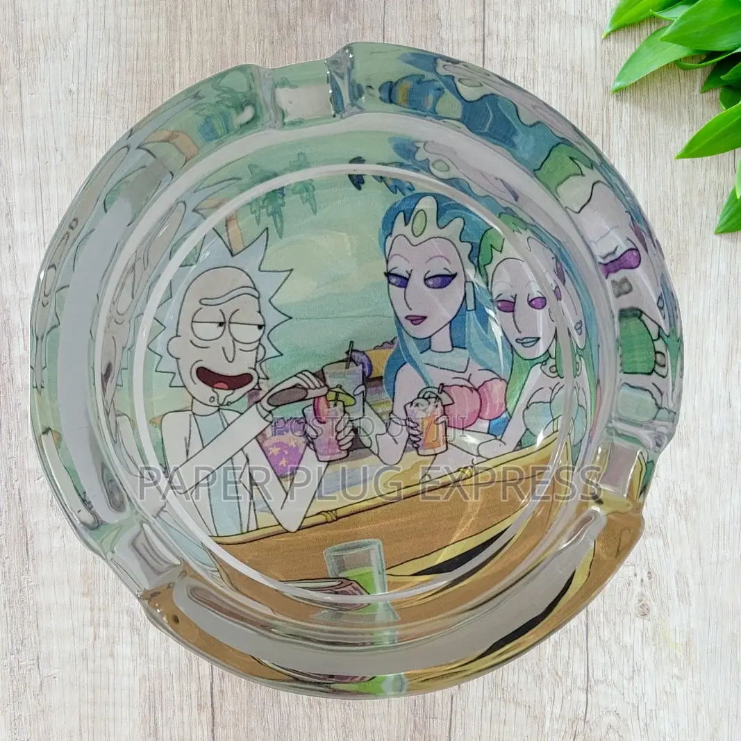 Rick And Morty Art Round Glass Ashtray 85mm