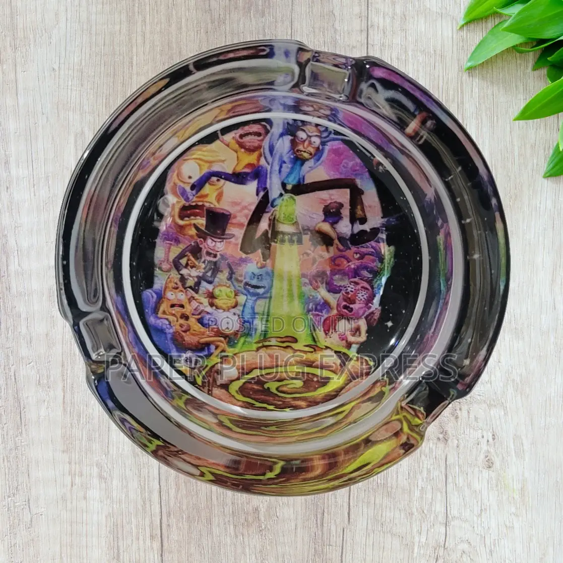 Rick And Morty Art Round Glass Ashtray 85mm
