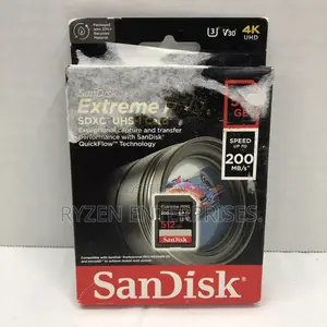 Sandisk 512gb Extreme Pro SDHC Card Up to 200mb/S - 512gb