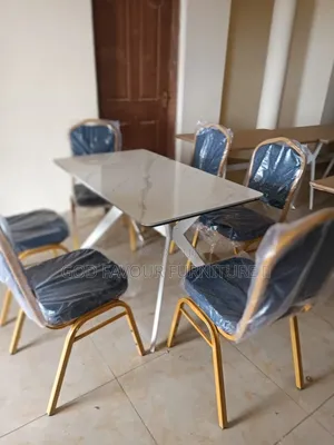 Unique Whitish Modern Dining/Hotel Table With 6 Chairs Tf4r