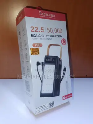 50000 Mah Excellent Power Bank,22.5 V, Attached Cables