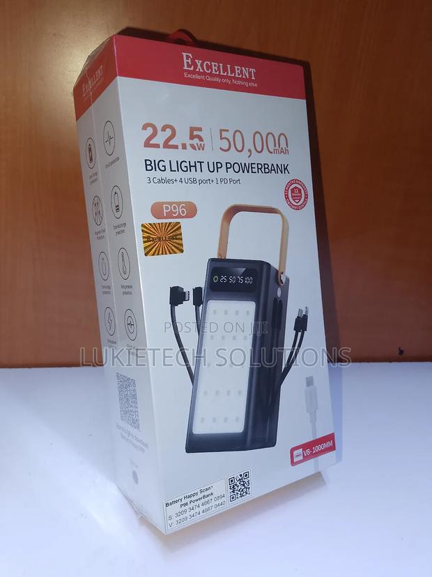 50000 Mah Excellent Power Bank,22.5 V, Attached Cables - thumbnail 2