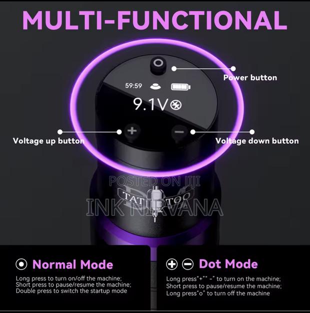 Gorilla Adjustable Stroke Tattoo Machine Pen Wireless Kit - thumbnail 4