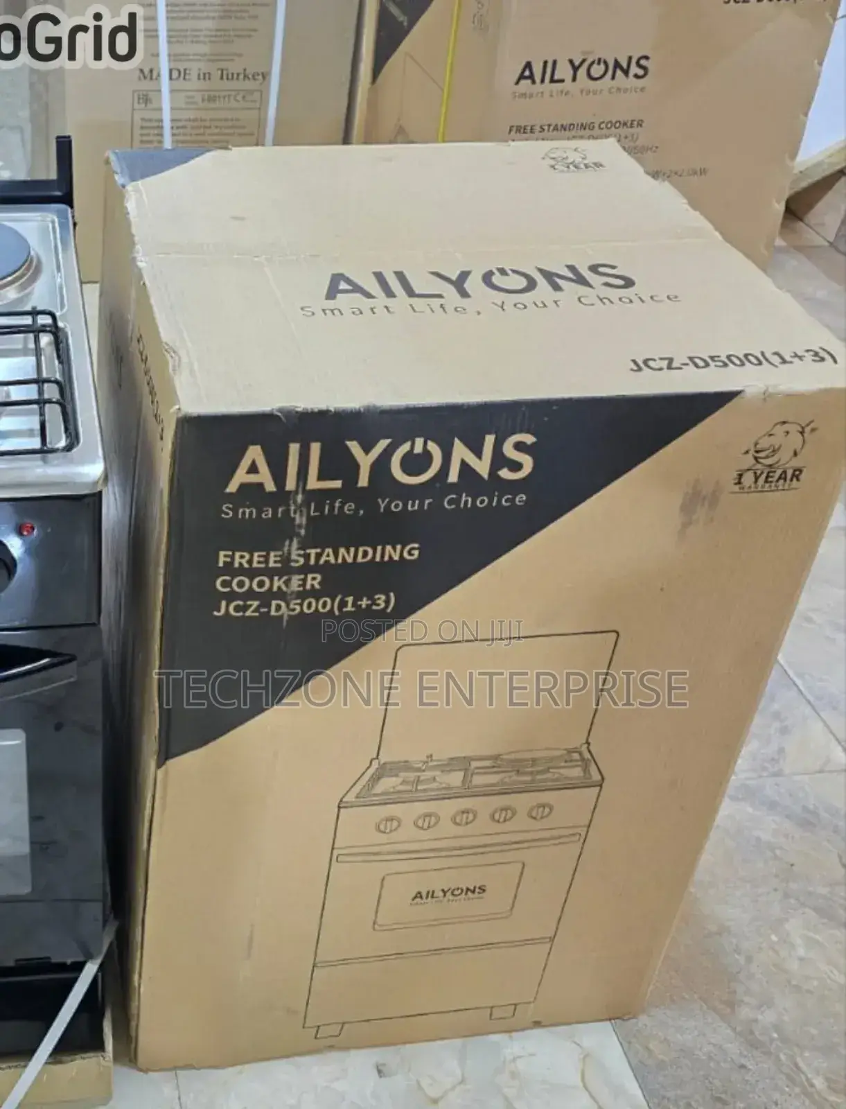 Ailyons Standing Cooker 3 Gas + 1 Electric, 50×55 JCZ-D500