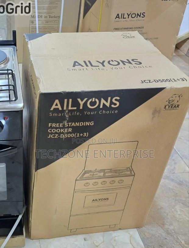 Ailyons Standing Cooker 3 Gas + 1 Electric, 50×55 JCZ-D500