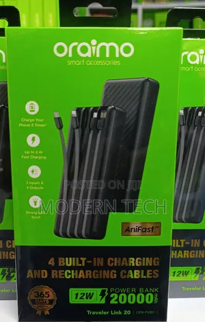 Oraimo Traveler 20000mah 12w Power Bank