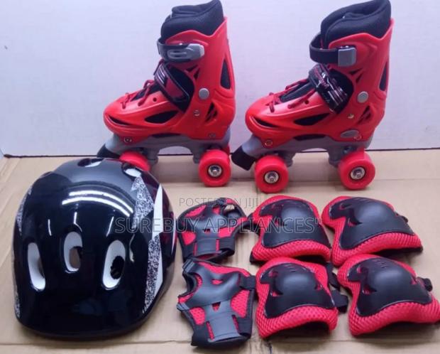 Pink Princess Quad Skates for Kids With Protective Gear Set - main view