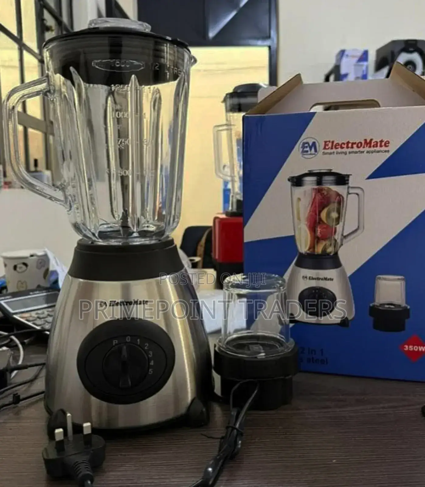 Electromate Powerful 2 in 1 Blender With Glass Jar - 1.5ltrs