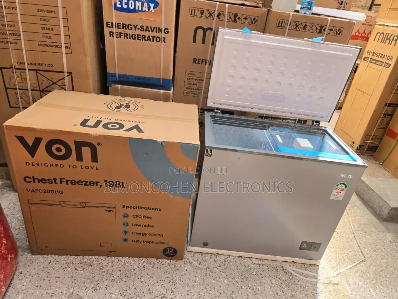 Von 198l Chest Deep Freezer