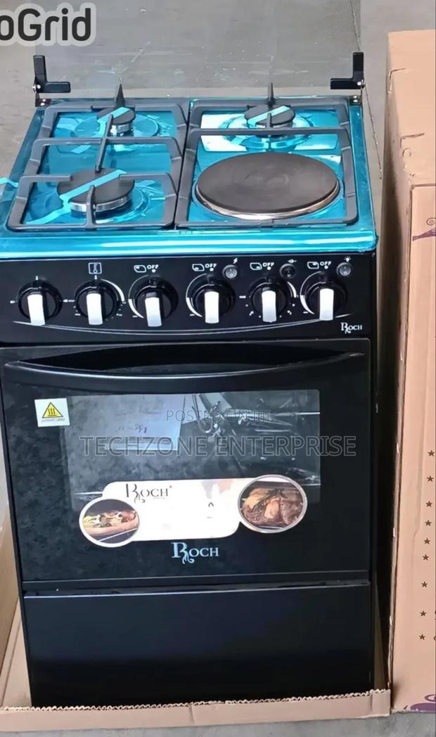 Roch Black 50×55cm Standing 3g+1e Cooker Electric Oven
