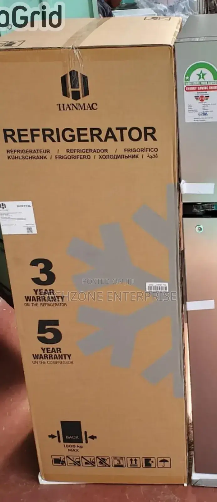 Hanmac 173 Litres Double Door Fridge 3 Yrs Warranty ;