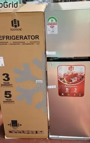 Hanmac 173litres Double Door Refrigerator - Silver ;