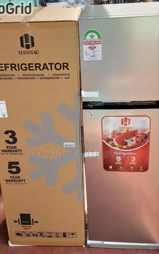 Hanmac 173litres Double Door Refrigerator - Silver ; - main view