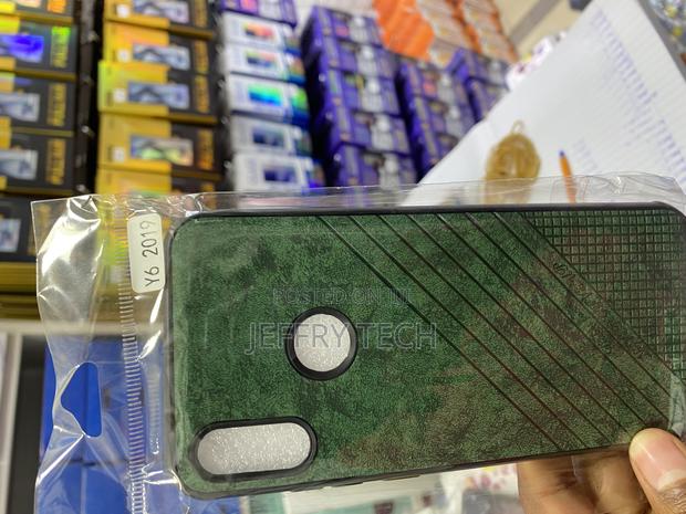 Kawes Leather Back Cover Compatible With Huawei Y6 (2019)