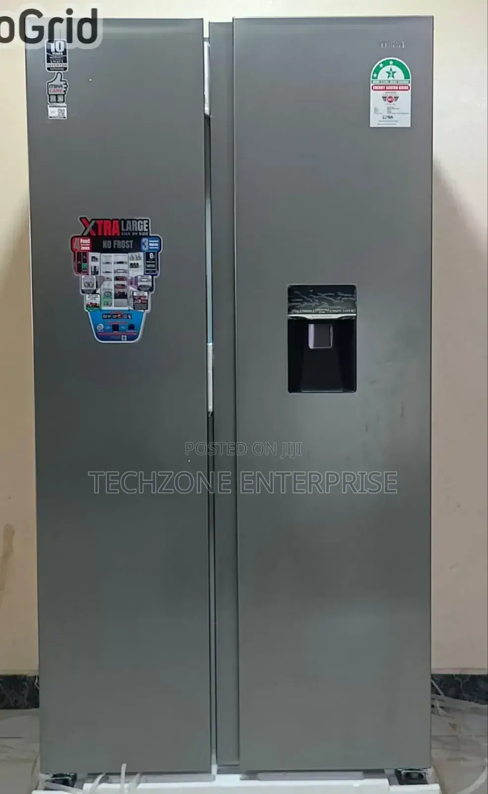 Mika Fridge, 595 Litres 2 Door Side by Side No Frost ;