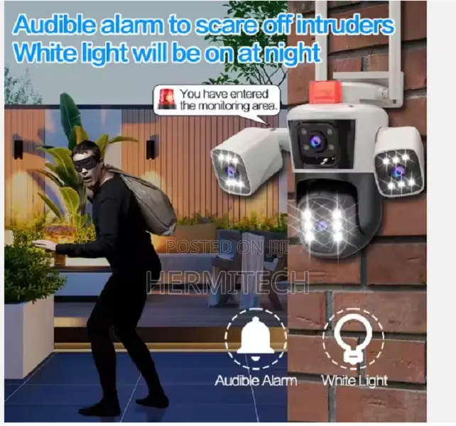 V380 Pro 3 Lens Outdoor Waterproof Security Camera Wireless