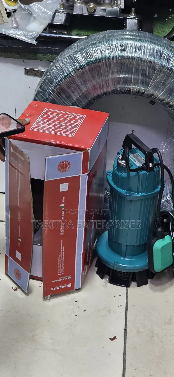 Submersible Water Pump +Braided Hosepipe  30mtr