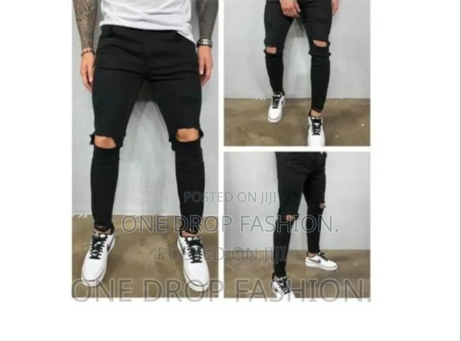 Dark Blue/Black Ripped Jeans Size 30-36
