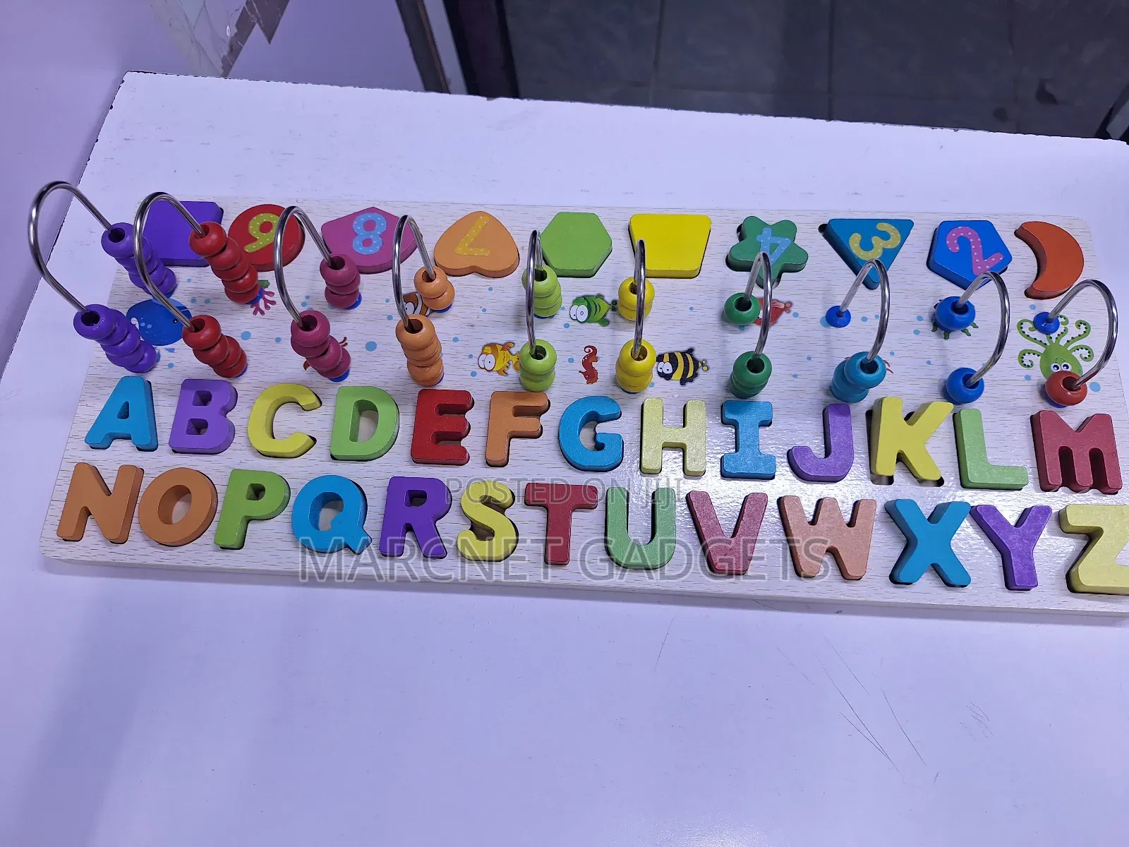 3 in 1 Kids Playing Set Abacus, Shapes and Alphabet Letters