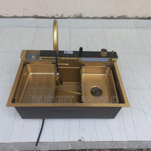 Intelligent Digital Display Rainwater Kitchen Sink- Gold