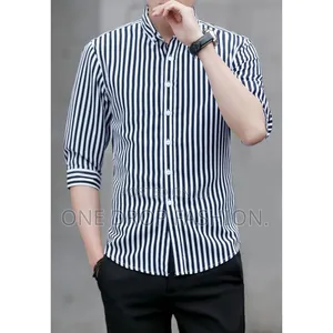 Men Stripped-Solid Colour Cotton Shirts