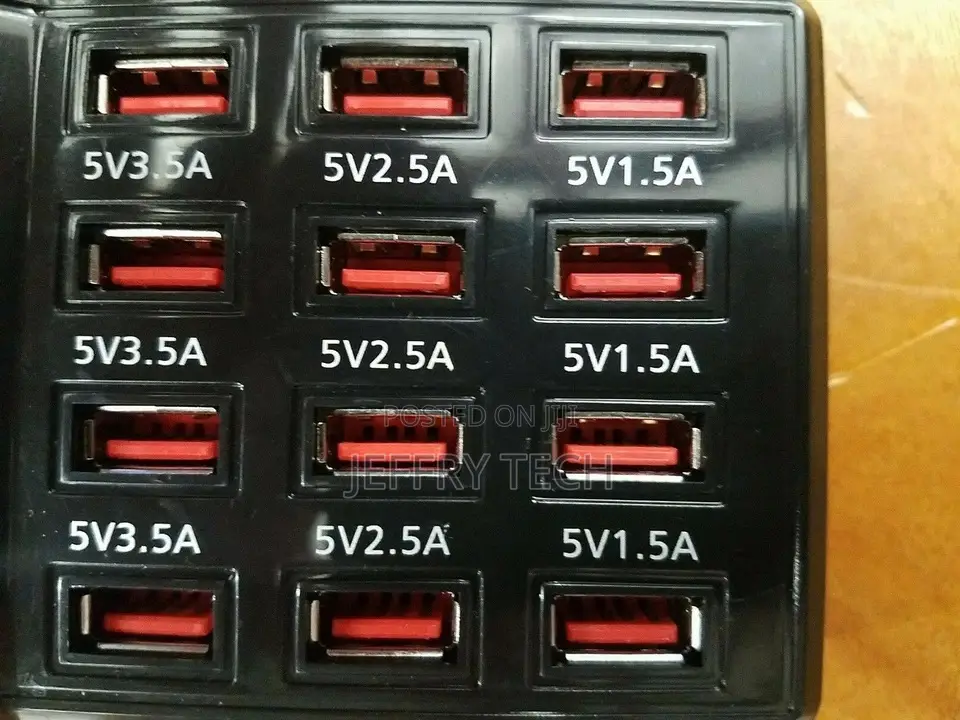 Multi 12 Port Fast Usb Charging Station Hub Desktop Wall Cel