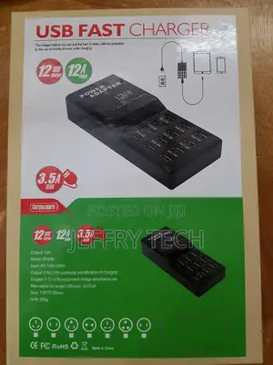 Multi 12 Port Fast Usb Charging Station Hub Desktop Wall Cel