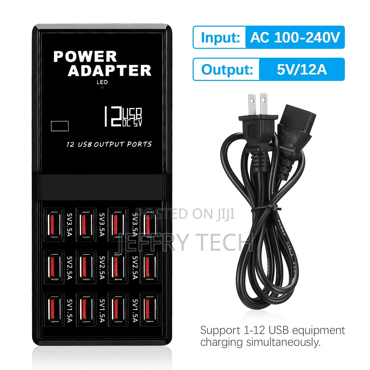 Multi 12 Port Usb Charging Station Hub Desktop Wall Mobile P