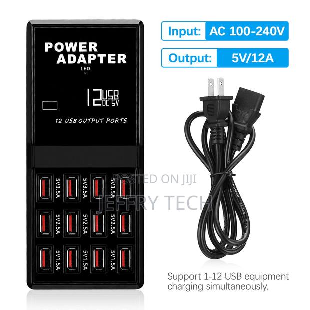 Multi 12 Port Usb Charging Station Hub Desktop Wall Mobile P - thumbnail 5