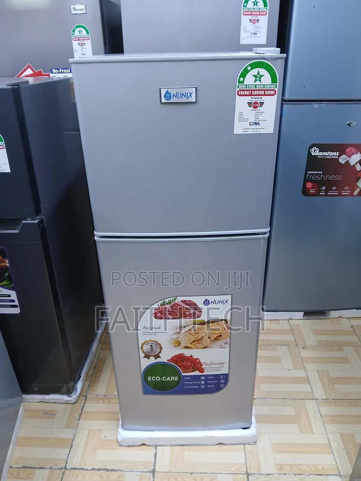 *Nunix 138litres Doubledoor Fridge